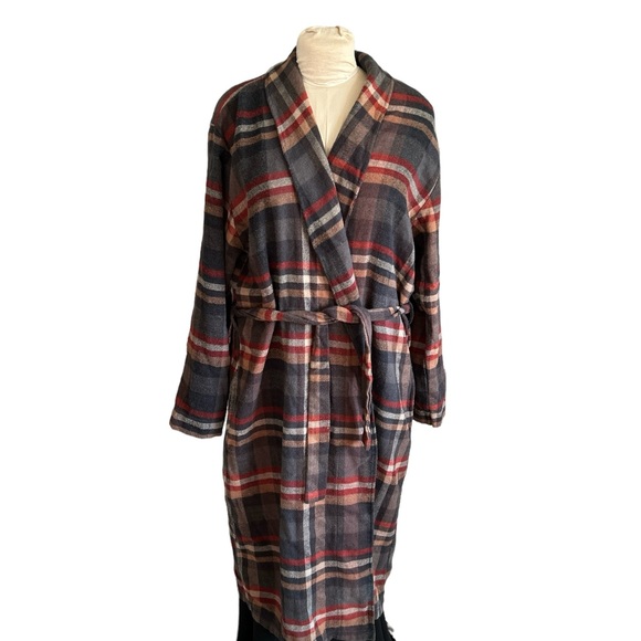 Nordstrom Men’s Plaid Robe Size Medium/Large - Picture 4 of 5